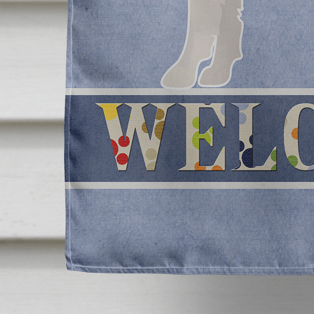 Danish Spitz Welcome House Flag 28x40 Porch Sleeve Pole Decorative Outside Yard Banner Artwork Wall Hanging, Polyester