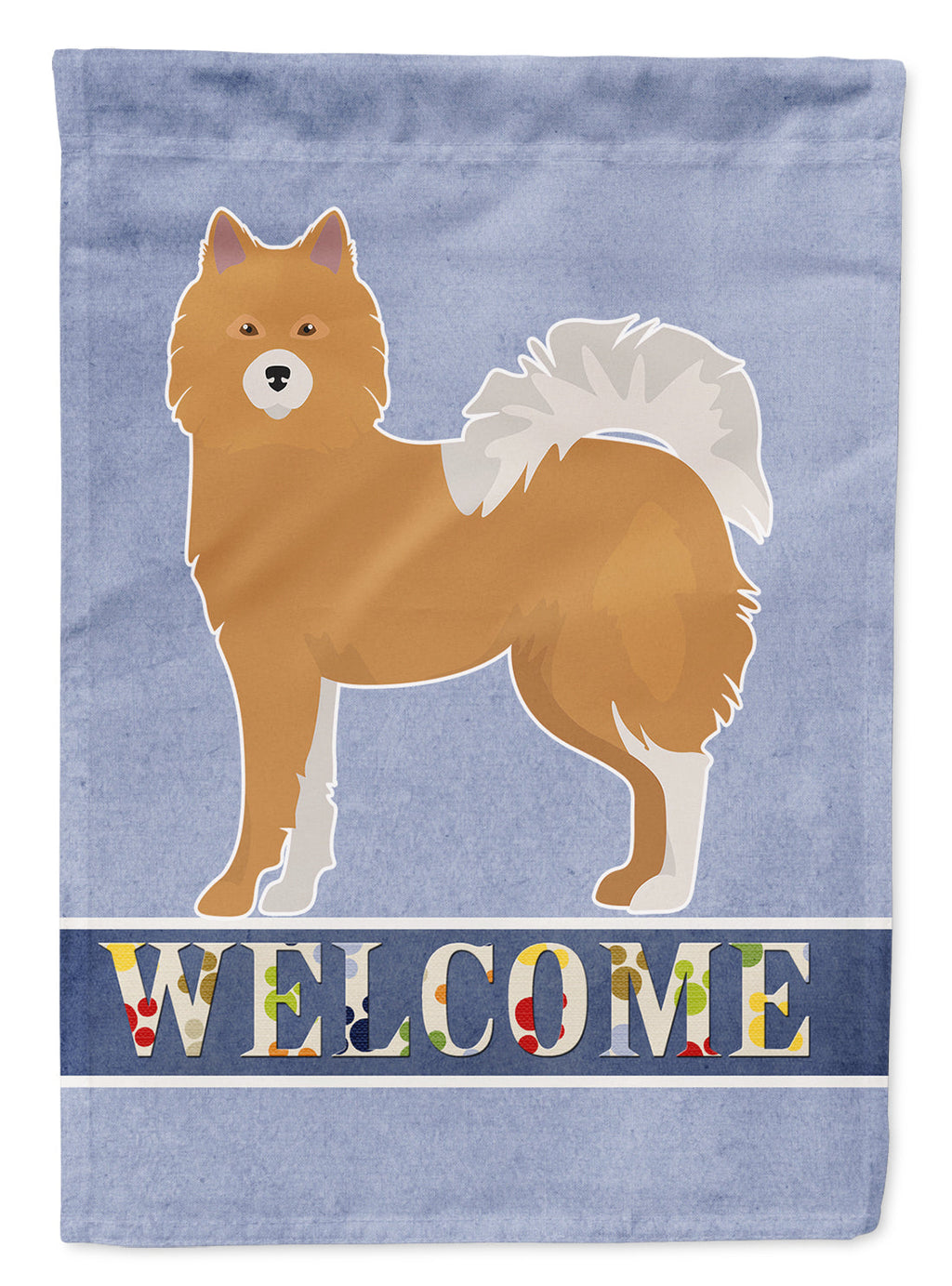Brown & White Elo dog Welcome House Flag 28x40 Porch Sleeve Pole Decorative Outside Yard Banner Artwork Wall Hanging, Polyester