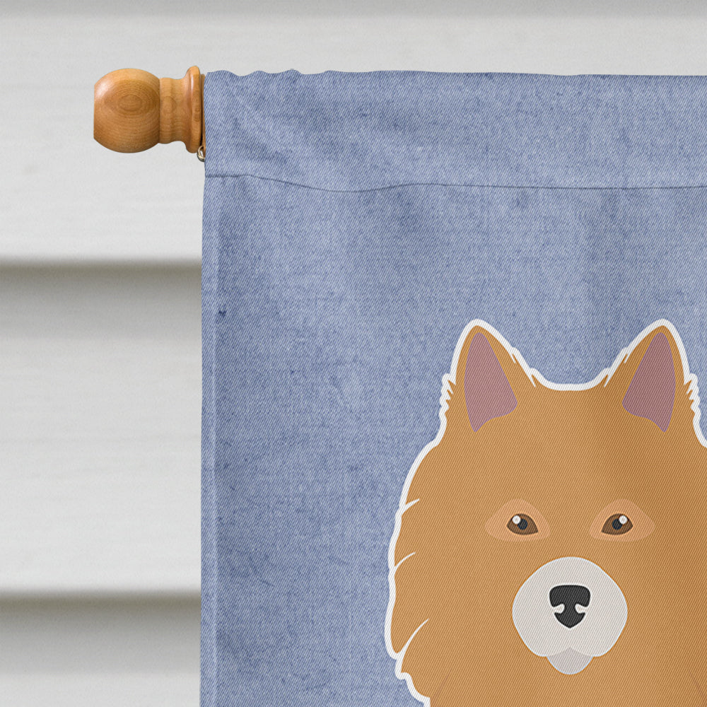 Brown & White Elo dog Welcome House Flag 28x40 Porch Sleeve Pole Decorative Outside Yard Banner Artwork Wall Hanging, Polyester