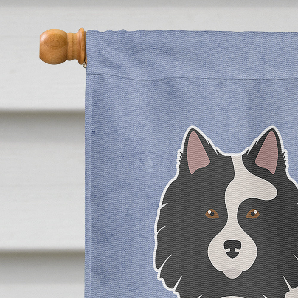 Black and White Elo dog Welcome House Flag 28x40 Porch Sleeve Pole Decorative Outside Yard Banner Artwork Wall Hanging, Polyester