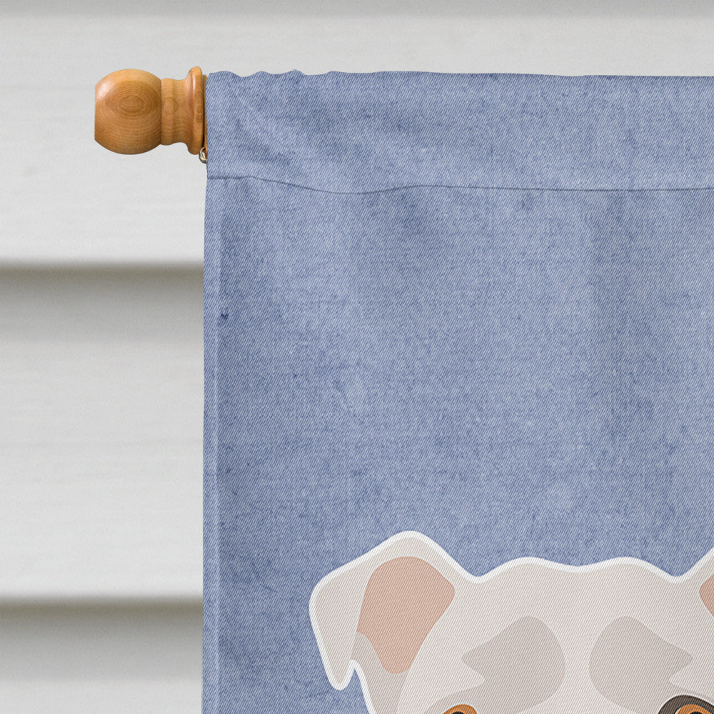 Bulldog, English Bulldog Welcome House Flag 28x40 Porch Sleeve Pole Decorative Outside Yard Banner Artwork Wall Hanging, Polyester