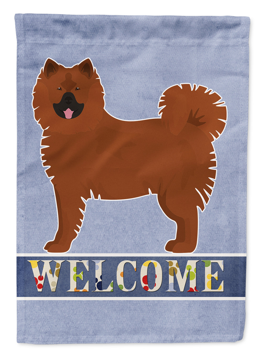 Eurasier or Eurasian dog Welcome House Flag 28x40 Porch Sleeve Pole Decorative Outside Yard Banner Artwork Wall Hanging, Polyester
