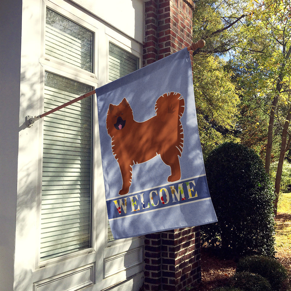 Eurasier or Eurasian dog Welcome House Flag 28x40 Porch Sleeve Pole Decorative Outside Yard Banner Artwork Wall Hanging, Polyester