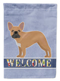 French Bulldog Welcome House Flag 28x40 Porch Sleeve Pole Decorative Outside Yard Banner Artwork Wall Hanging, Polyester