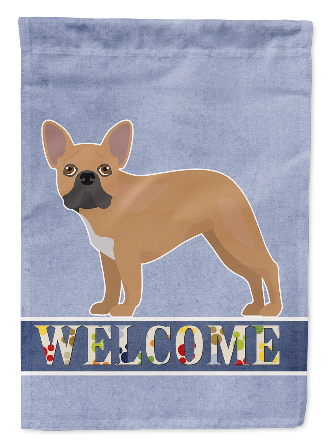 French Bulldog Welcome House Flag 28x40 Porch Sleeve Pole Decorative Outside Yard Banner Artwork Wall Hanging, Polyester