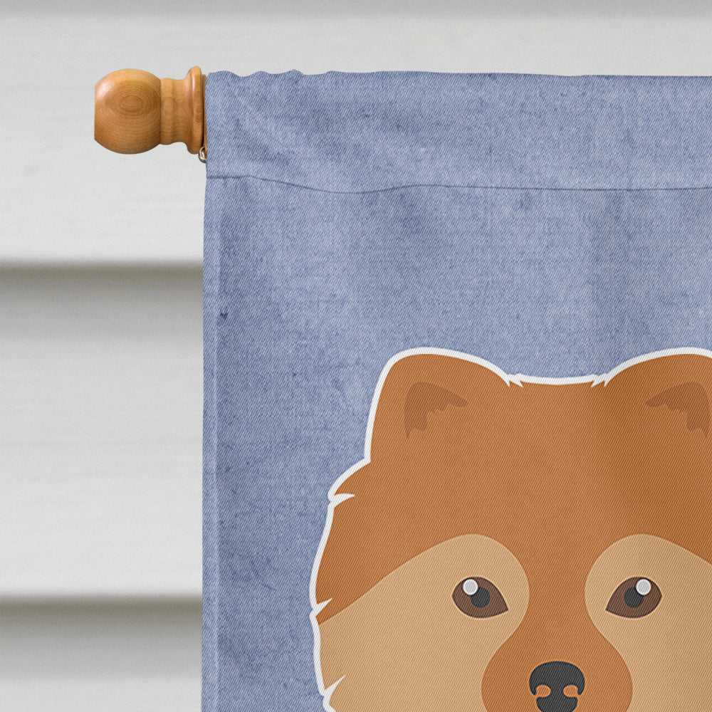 German Spitz Welcome House Flag 28x40 Porch Sleeve Pole Decorative Outside Yard Banner Artwork Wall Hanging, Polyester
