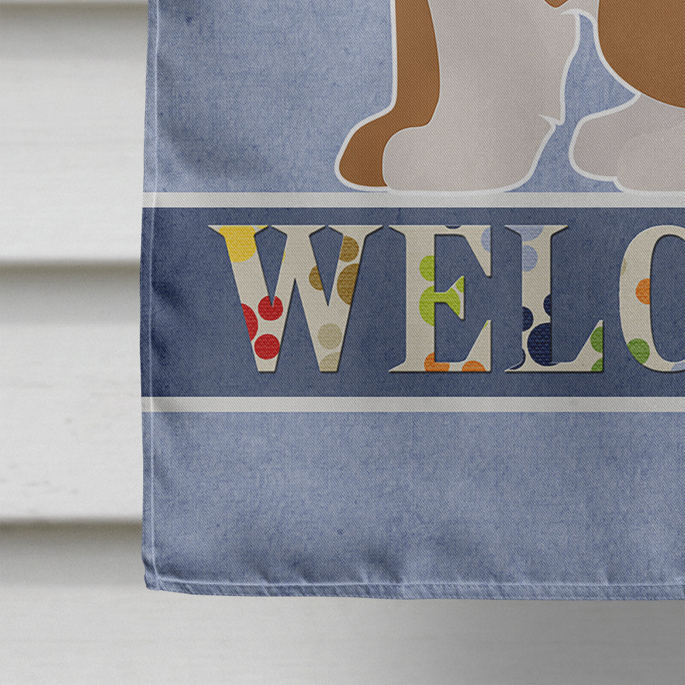 Havanese Welcome House Flag 28x40 Porch Sleeve Pole Decorative Outside Yard Banner Artwork Wall Hanging, Polyester