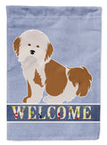 Havanese Welcome House Flag 28x40 Porch Sleeve Pole Decorative Outside Yard Banner Artwork Wall Hanging, Polyester