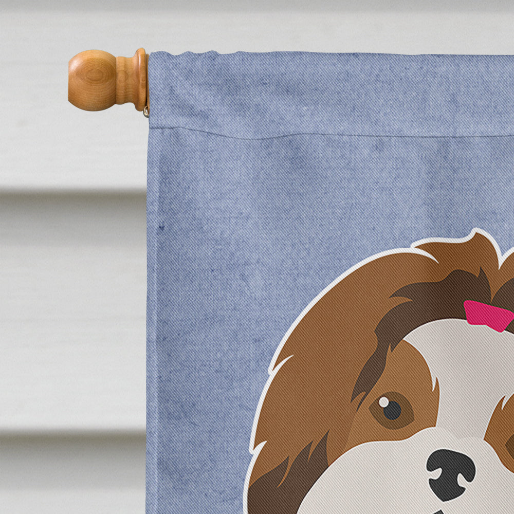 Imperial Shih Tzu Welcome House Flag 28x40 Porch Sleeve Pole Decorative Outside Yard Banner Artwork Wall Hanging, Polyester