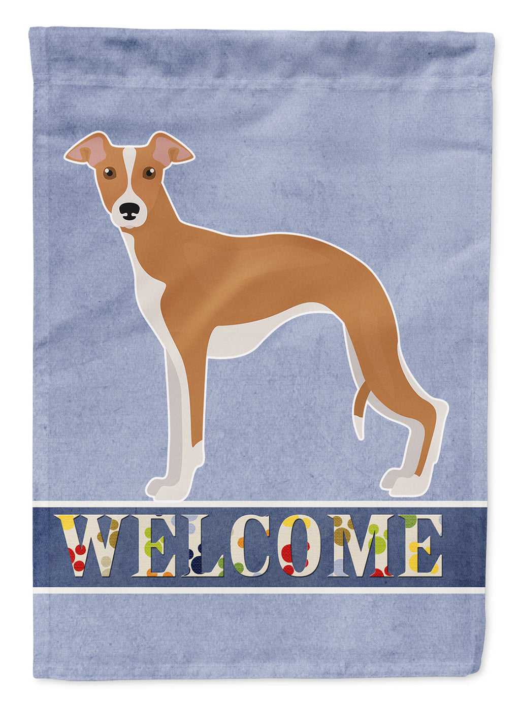 Italian Greyhound Welcome House Flag 28x40 Porch Sleeve Pole Decorative Outside Yard Banner Artwork Wall Hanging, Polyester