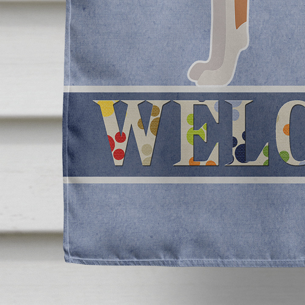 Italian Greyhound Welcome House Flag 28x40 Porch Sleeve Pole Decorative Outside Yard Banner Artwork Wall Hanging, Polyester
