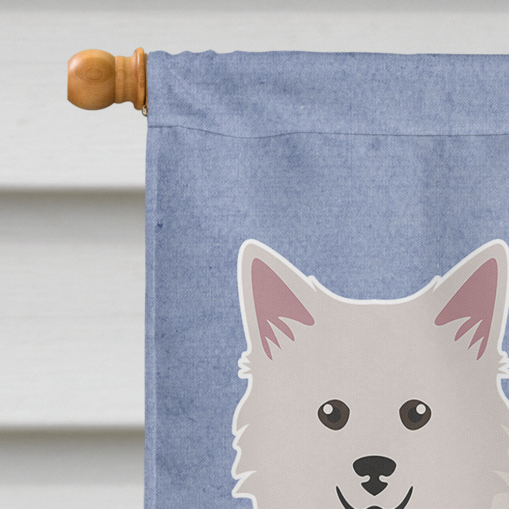Italian Spitz Welcome House Flag 28x40 Porch Sleeve Pole Decorative Outside Yard Banner Artwork Wall Hanging, Polyester