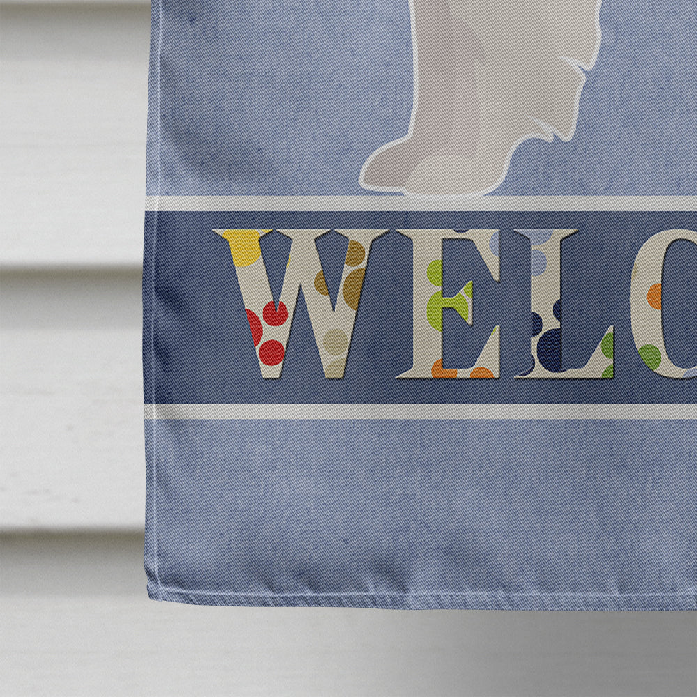 Italian Spitz Welcome House Flag 28x40 Porch Sleeve Pole Decorative Outside Yard Banner Artwork Wall Hanging, Polyester