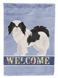 Japanese Chin Welcome House Flag 28x40 Porch Sleeve Pole Decorative Outside Yard Banner Artwork Wall Hanging, Polyester