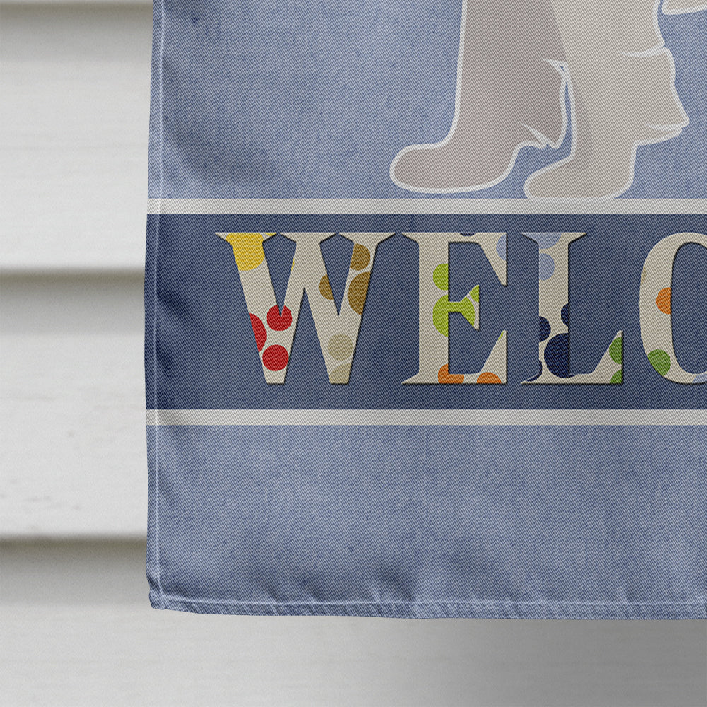 Japanese Chin Welcome House Flag 28x40 Porch Sleeve Pole Decorative Outside Yard Banner Artwork Wall Hanging, Polyester
