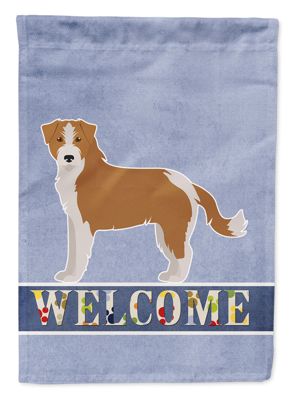 Kromfohrländer Welcome House Flag 28x40 Porch Sleeve Pole Decorative Outside Yard Banner Artwork Wall Hanging, Polyester