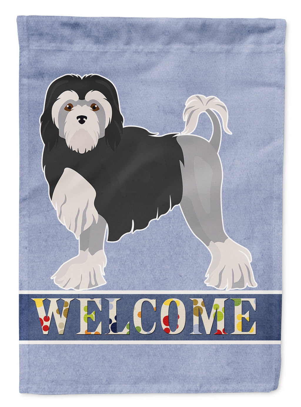 Löwchen or Little Lion Dog Welcome House Flag 28x40 Porch Sleeve Pole Decorative Outside Yard Banner Artwork Wall Hanging, Polyester