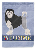 Löwchen or Little Lion Dog Welcome House Flag 28x40 Porch Sleeve Pole Decorative Outside Yard Banner Artwork Wall Hanging, Polyester