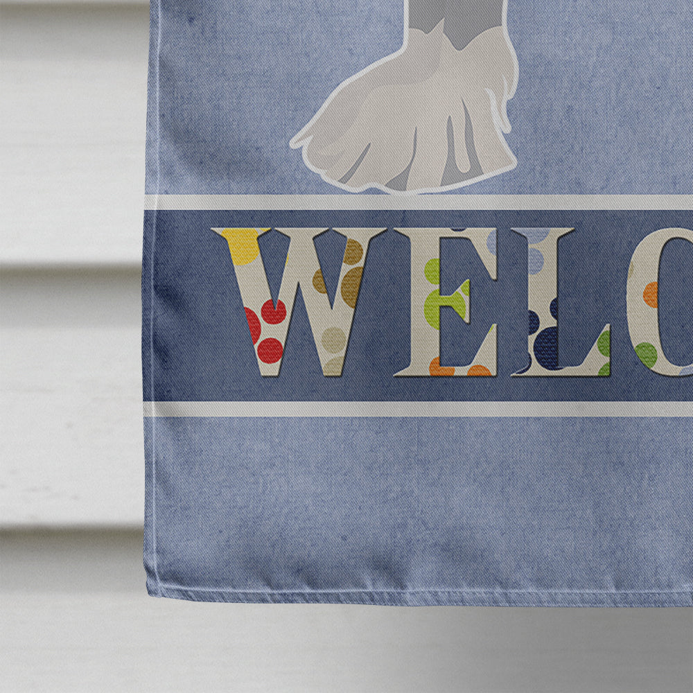 Löwchen or Little Lion Dog Welcome House Flag 28x40 Porch Sleeve Pole Decorative Outside Yard Banner Artwork Wall Hanging, Polyester