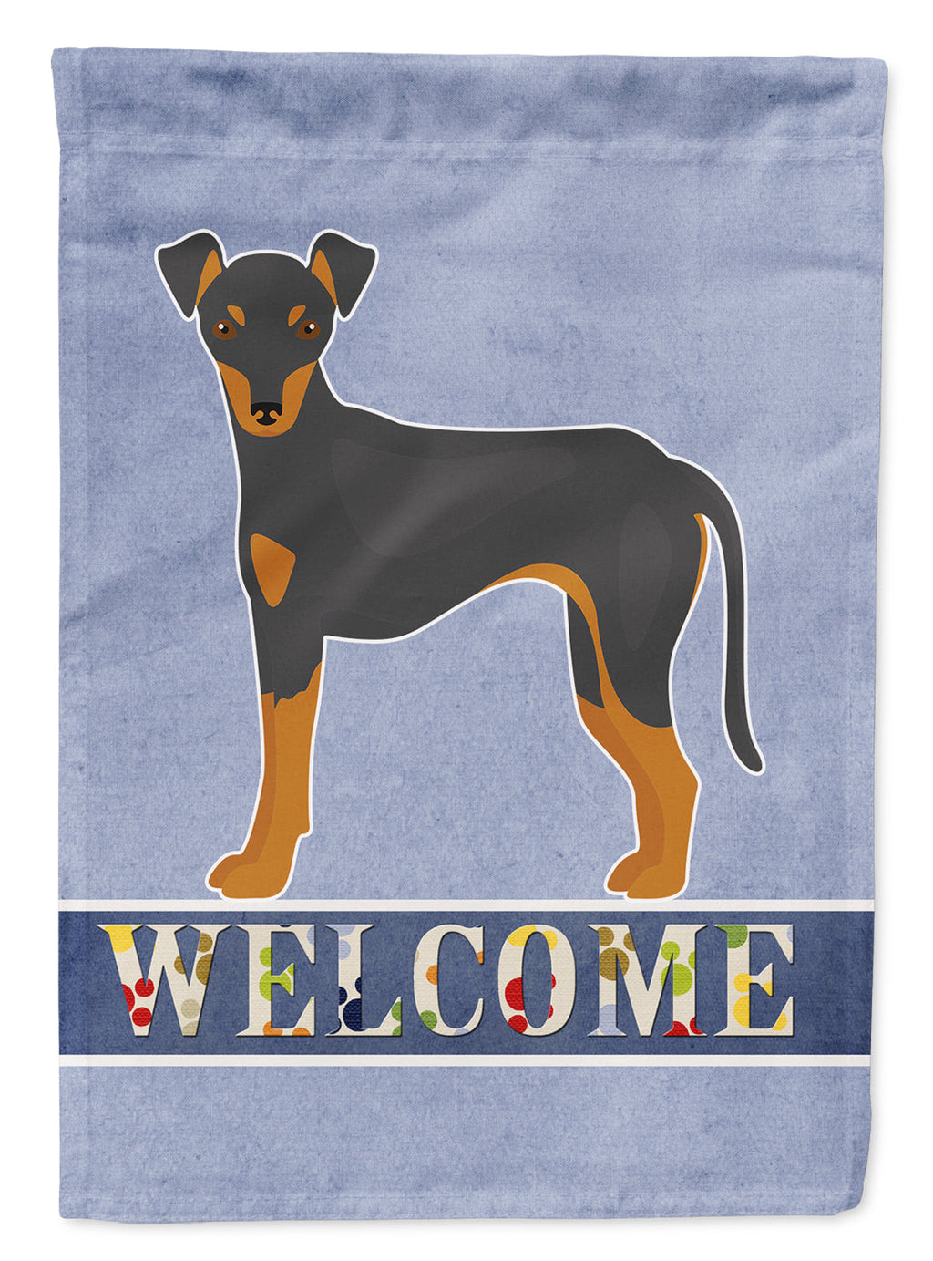 Manchester Terrier Welcome House Flag 28x40 Porch Sleeve Pole Decorative Outside Yard Banner Artwork Wall Hanging, Polyester