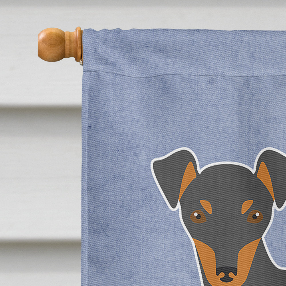 Manchester Terrier Welcome House Flag 28x40 Porch Sleeve Pole Decorative Outside Yard Banner Artwork Wall Hanging, Polyester
