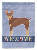 Miniature Fox Terrier Welcome House Flag 28x40 Porch Sleeve Pole Decorative Outside Yard Banner Artwork Wall Hanging, Polyester