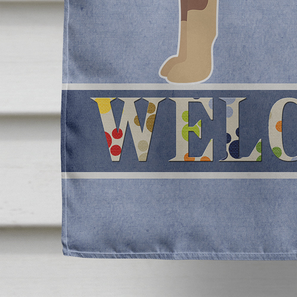 Miniature Fox Terrier Welcome House Flag 28x40 Porch Sleeve Pole Decorative Outside Yard Banner Artwork Wall Hanging, Polyester