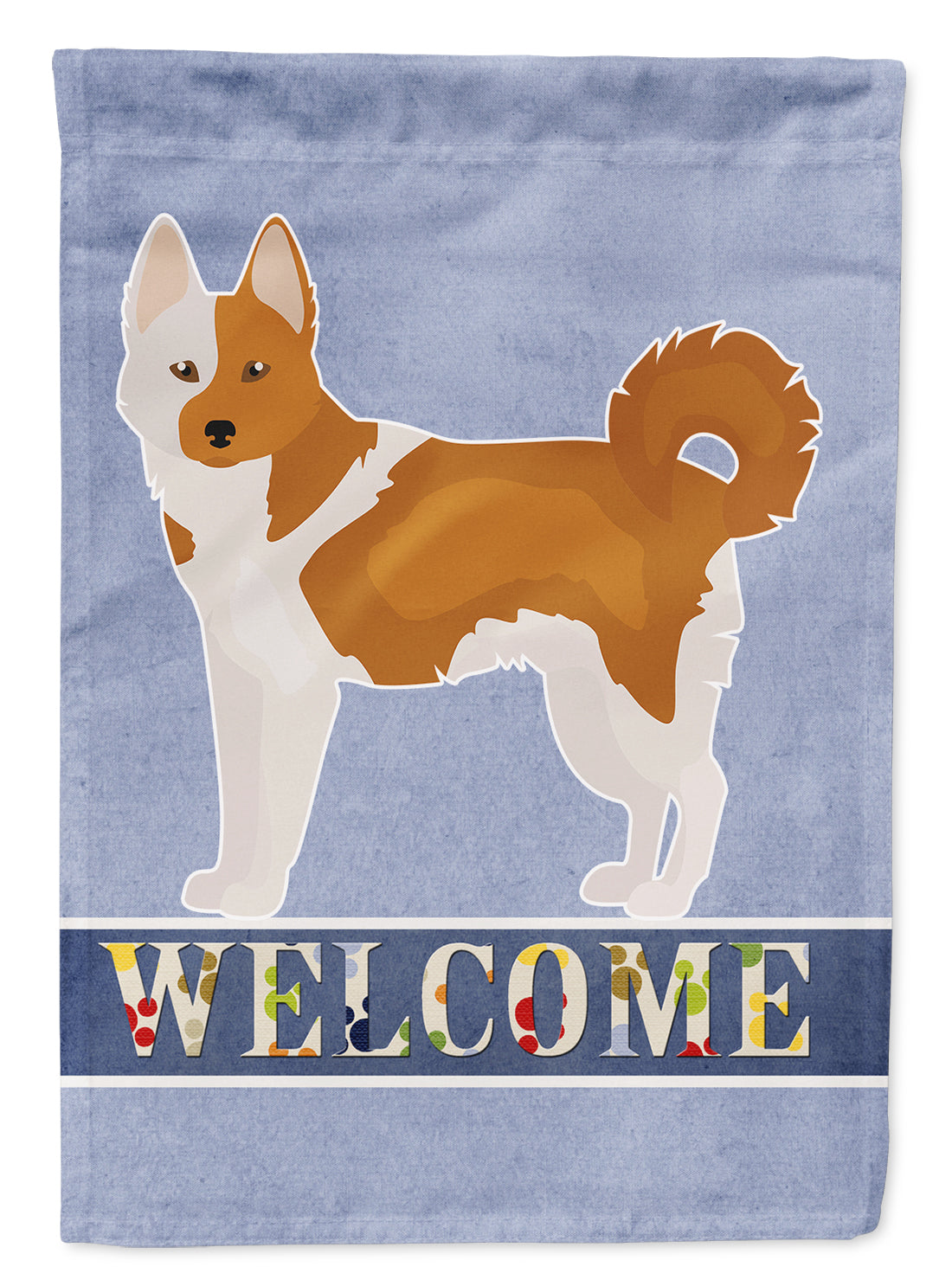 Nordic Spitz Welcome House Flag 28x40 Porch Sleeve Pole Decorative Outside Yard Banner Artwork Wall Hanging, Polyester
