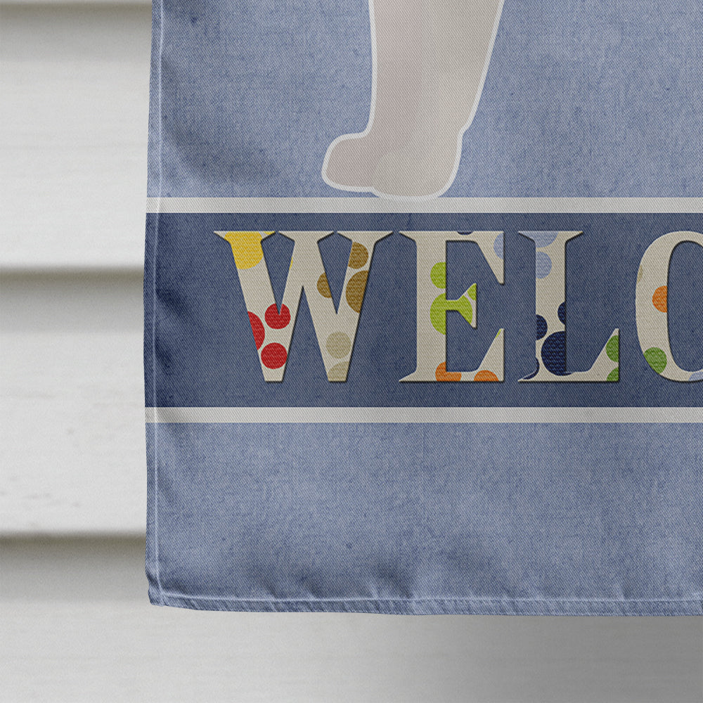Nordic Spitz Welcome House Flag 28x40 Porch Sleeve Pole Decorative Outside Yard Banner Artwork Wall Hanging, Polyester