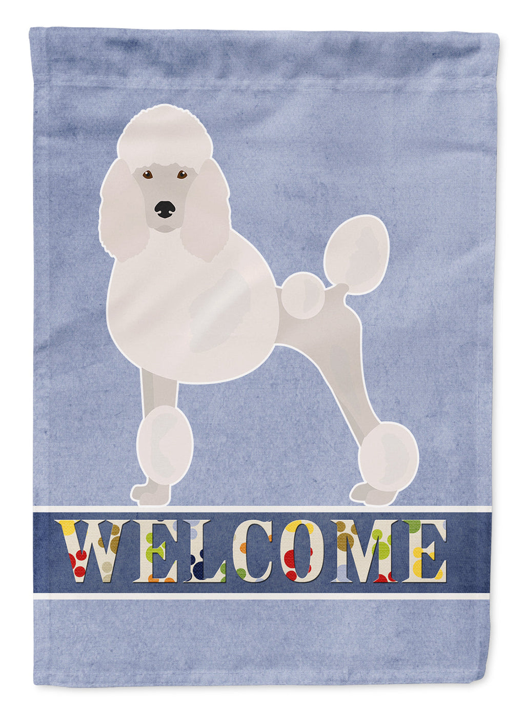 Miniature Poodle Welcome House Flag 28x40 Porch Sleeve Pole Decorative Outside Yard Banner Artwork Wall Hanging, Polyester