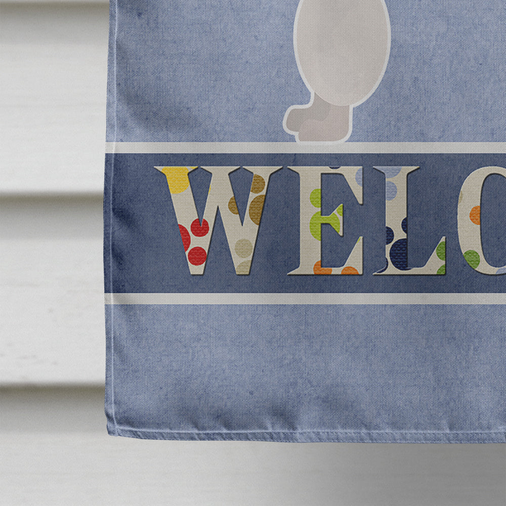 Miniature Poodle Welcome House Flag 28x40 Porch Sleeve Pole Decorative Outside Yard Banner Artwork Wall Hanging, Polyester