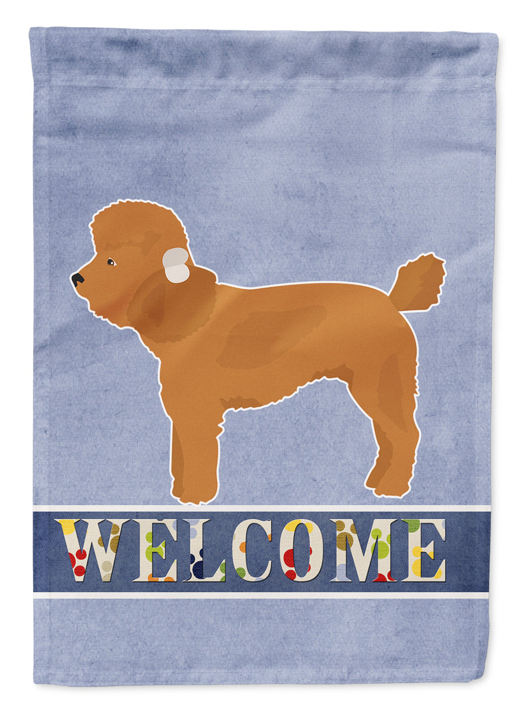 Toy Poodle Welcome House Flag 28x40 Porch Sleeve Pole Decorative Outside Yard Banner Artwork Wall Hanging, Polyester