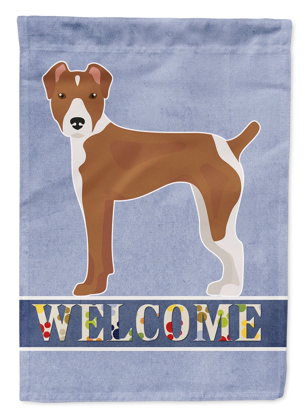 Rat Terrier Welcome House Flag 28x40 Porch Sleeve Pole Decorative Outside Yard Banner Artwork Wall Hanging, Polyester