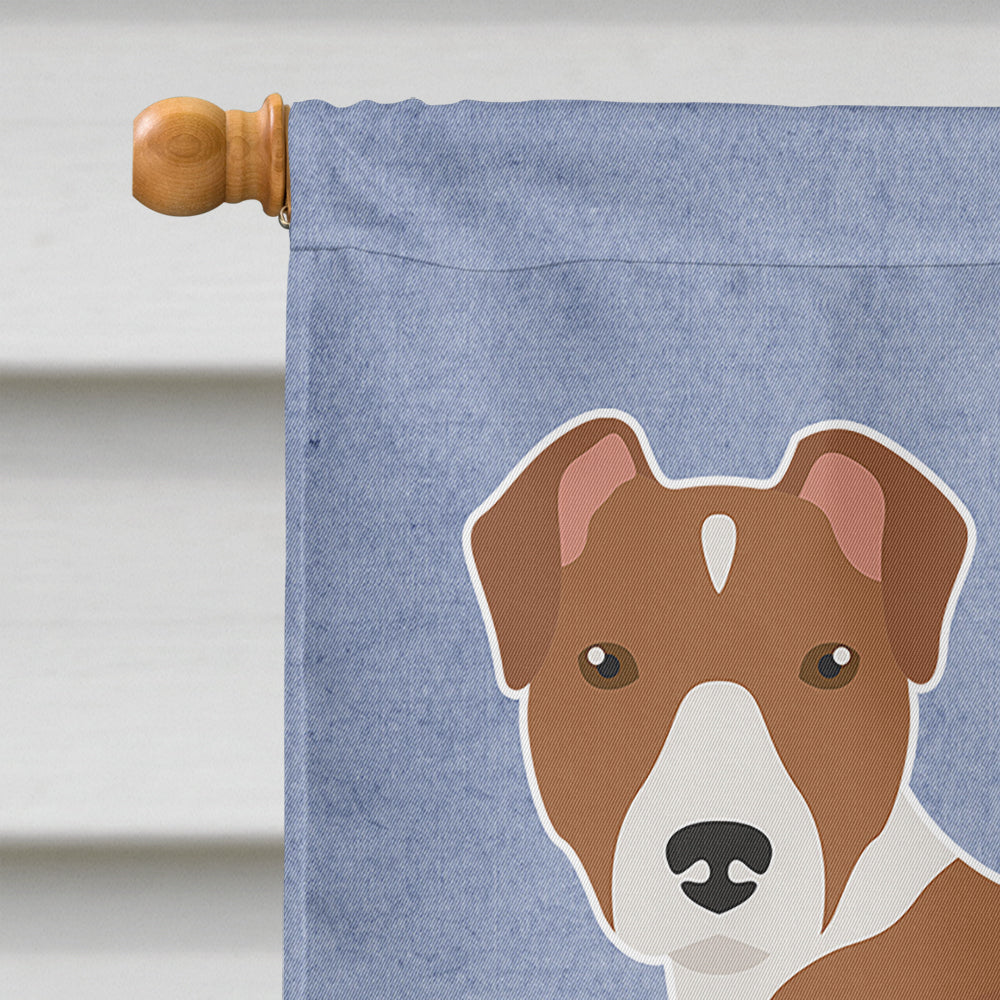Rat Terrier Welcome House Flag 28x40 Porch Sleeve Pole Decorative Outside Yard Banner Artwork Wall Hanging, Polyester