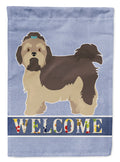 Russian Tsvetnaya Bolonka Lap Dog  Welcome House Flag 28x40 Porch Sleeve Pole Decorative Outside Yard Banner Artwork Wall Hanging, Polyester