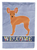 Russkiy Toy or Russian Toy Terrier Welcome House Flag 28x40 Porch Sleeve Pole Decorative Outside Yard Banner Artwork Wall Hanging, Polyester