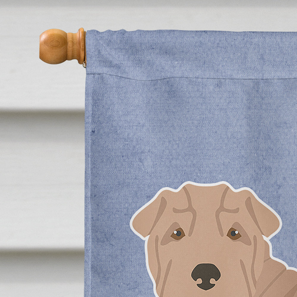 Shar Pei Welcome House Flag 28x40 Porch Sleeve Pole Decorative Outside Yard Banner Artwork Wall Hanging, Polyester