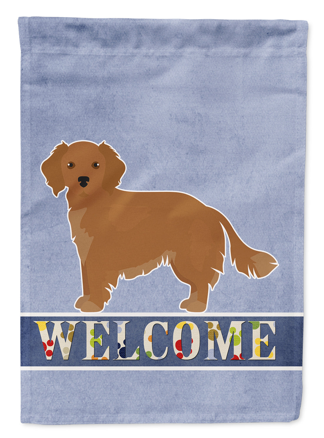 Small Greek Domestic Dog Kokoni Welcome House Flag 28x40 Porch Sleeve Pole Decorative Outside Yard Banner Artwork Wall Hanging, Polyester