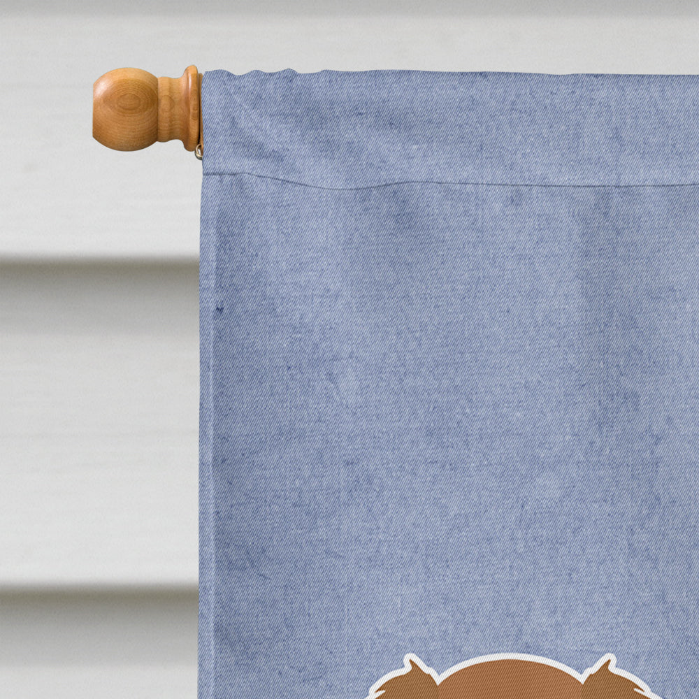 Small Greek Domestic Dog Kokoni Welcome House Flag 28x40 Porch Sleeve Pole Decorative Outside Yard Banner Artwork Wall Hanging, Polyester
