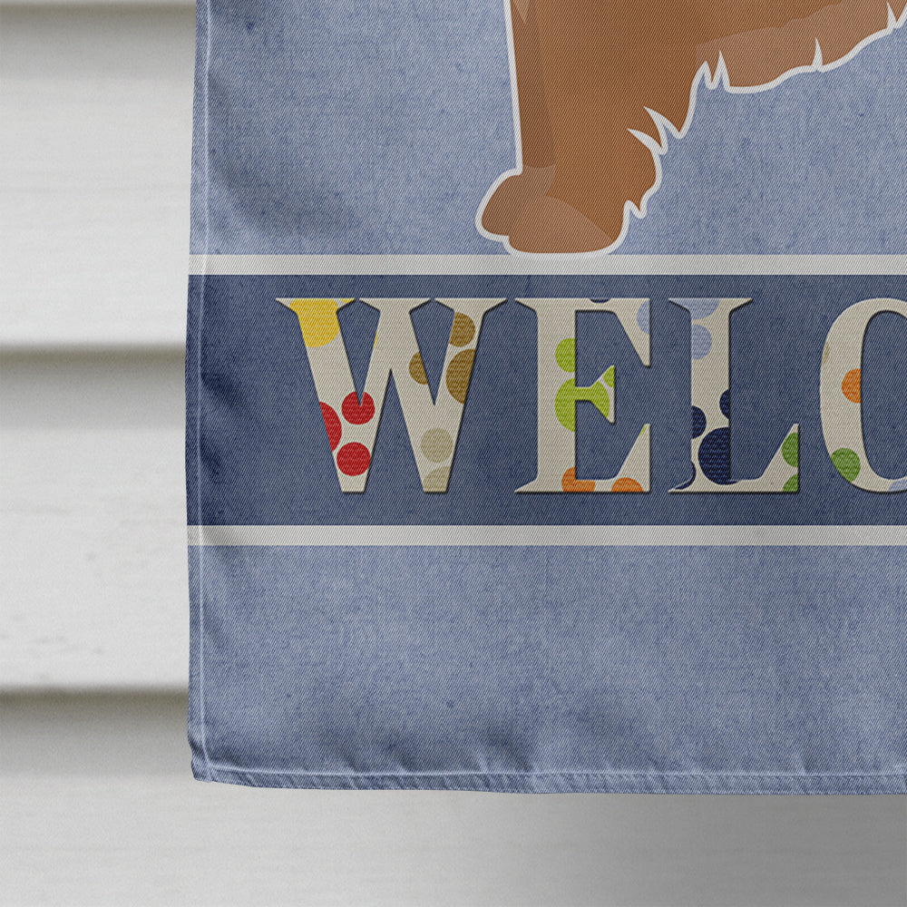 Small Greek Domestic Dog Kokoni Welcome House Flag 28x40 Porch Sleeve Pole Decorative Outside Yard Banner Artwork Wall Hanging, Polyester