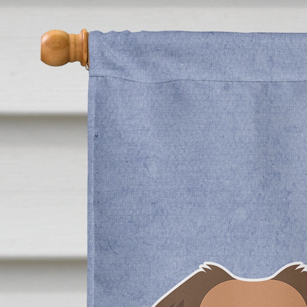 Tibetan Spaniel Welcome House Flag 28x40 Porch Sleeve Pole Decorative Outside Yard Banner Artwork Wall Hanging, Polyester