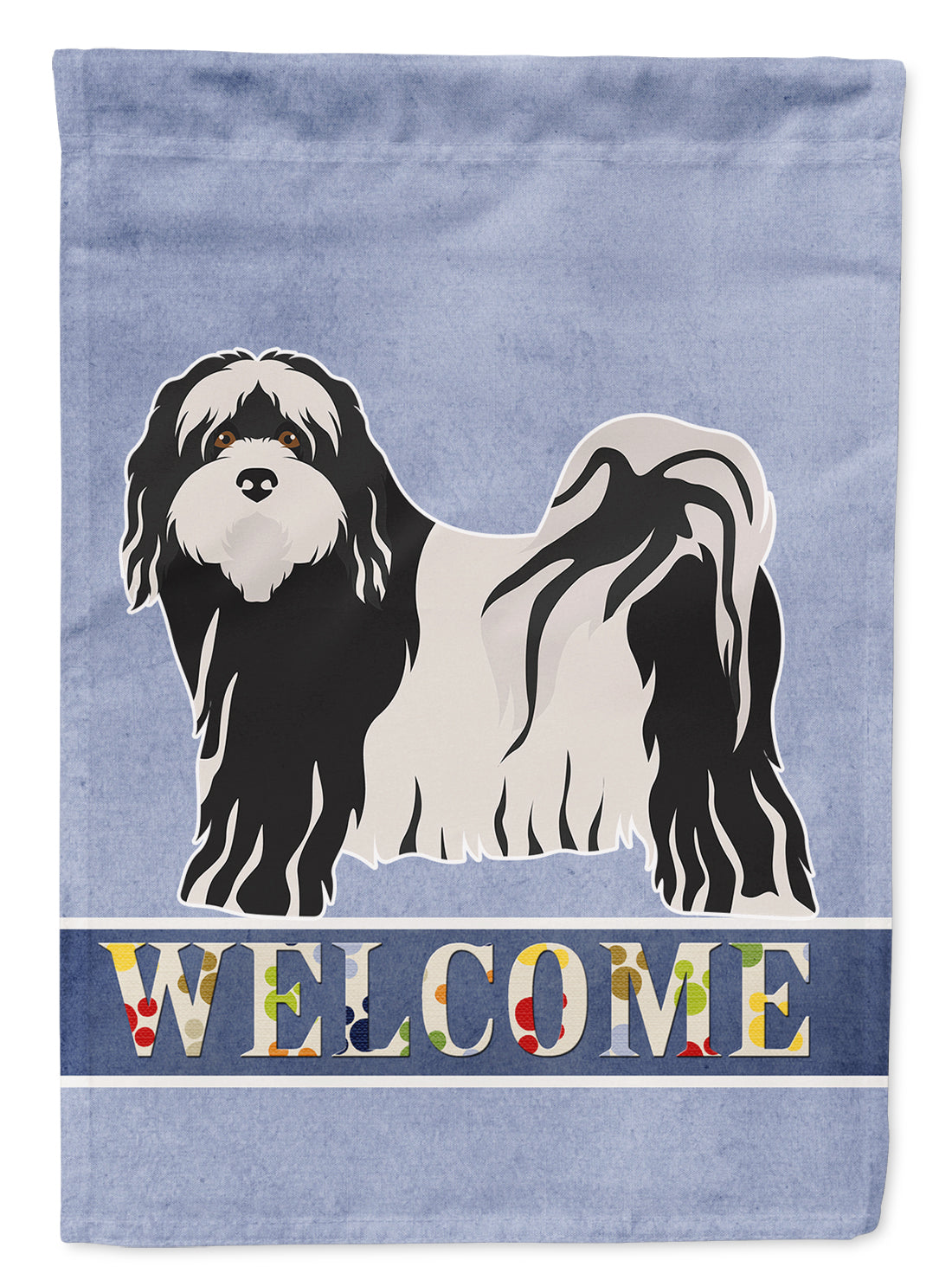 Tibetan Terrier Welcome House Flag 28x40 Porch Sleeve Pole Decorative Outside Yard Banner Artwork Wall Hanging, Polyester