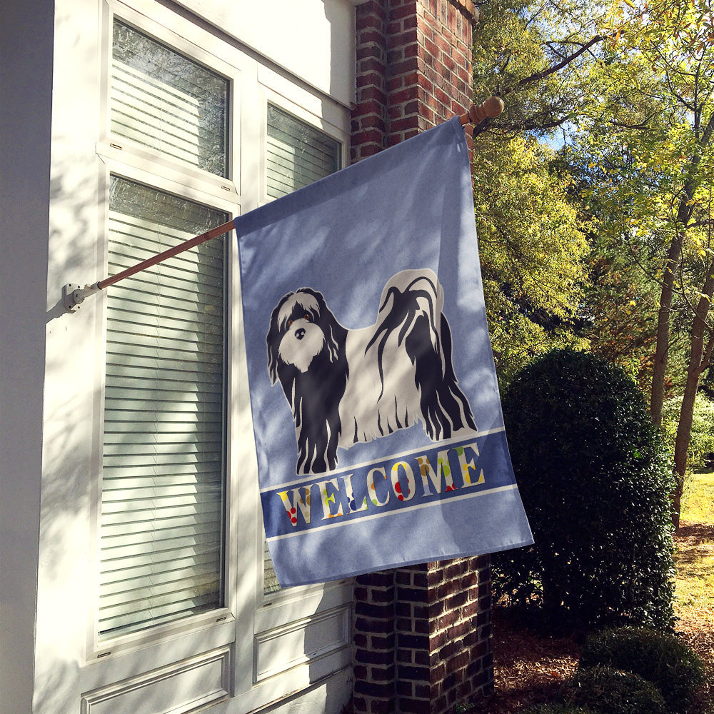 Tibetan Terrier Welcome House Flag 28x40 Porch Sleeve Pole Decorative Outside Yard Banner Artwork Wall Hanging, Polyester