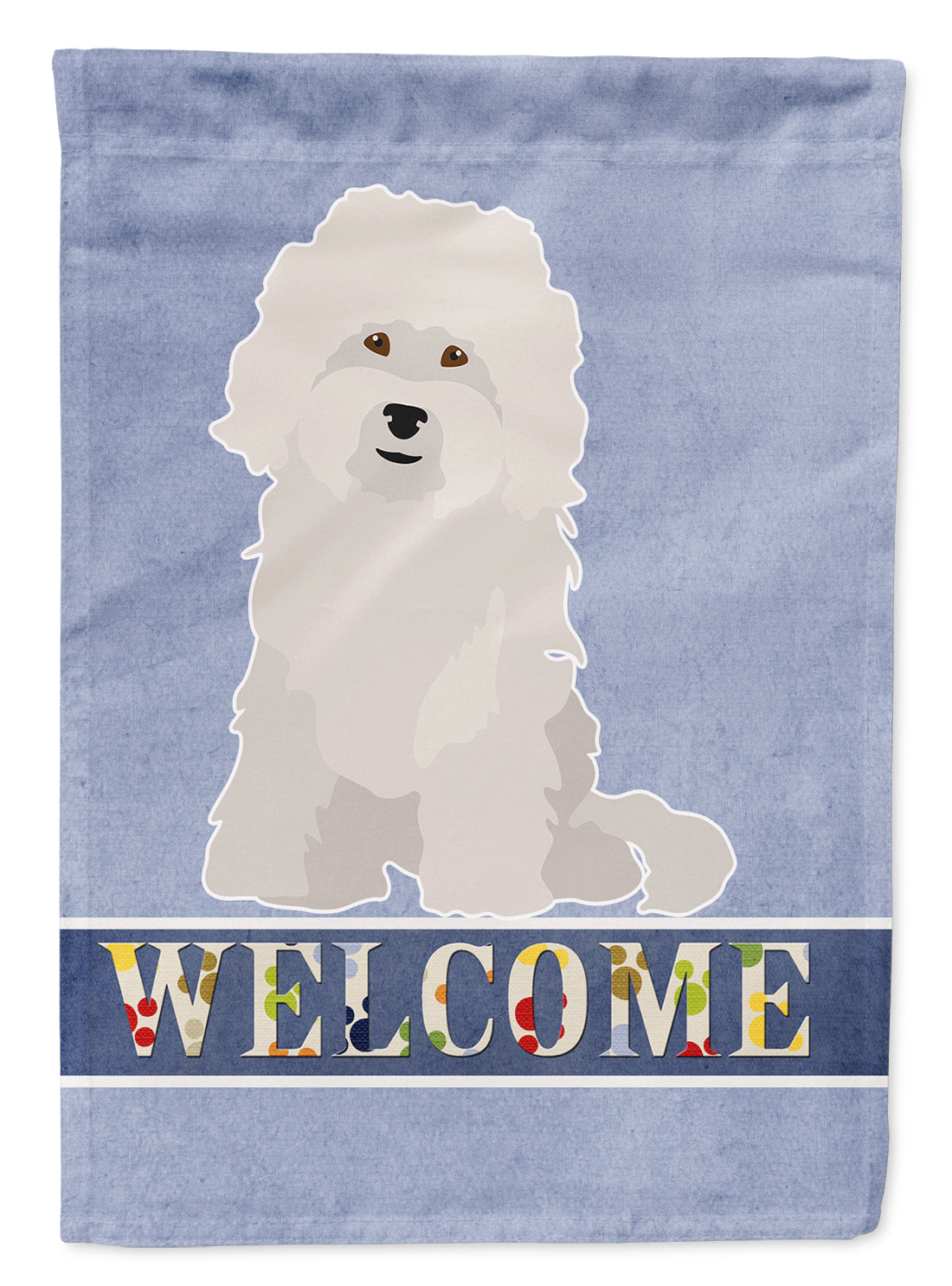 Bolognese Welcome House Flag 28x40 Porch Sleeve Pole Decorative Outside Yard Banner Artwork Wall Hanging, Polyester