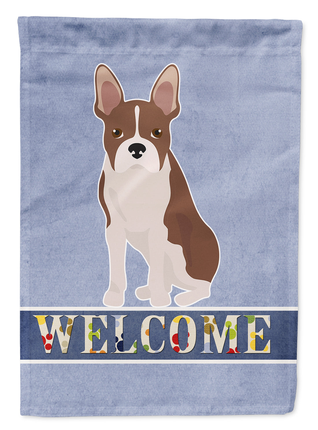 Boston Terrier Welcome House Flag 28x40 Porch Sleeve Pole Decorative Outside Yard Banner Artwork Wall Hanging, Polyester