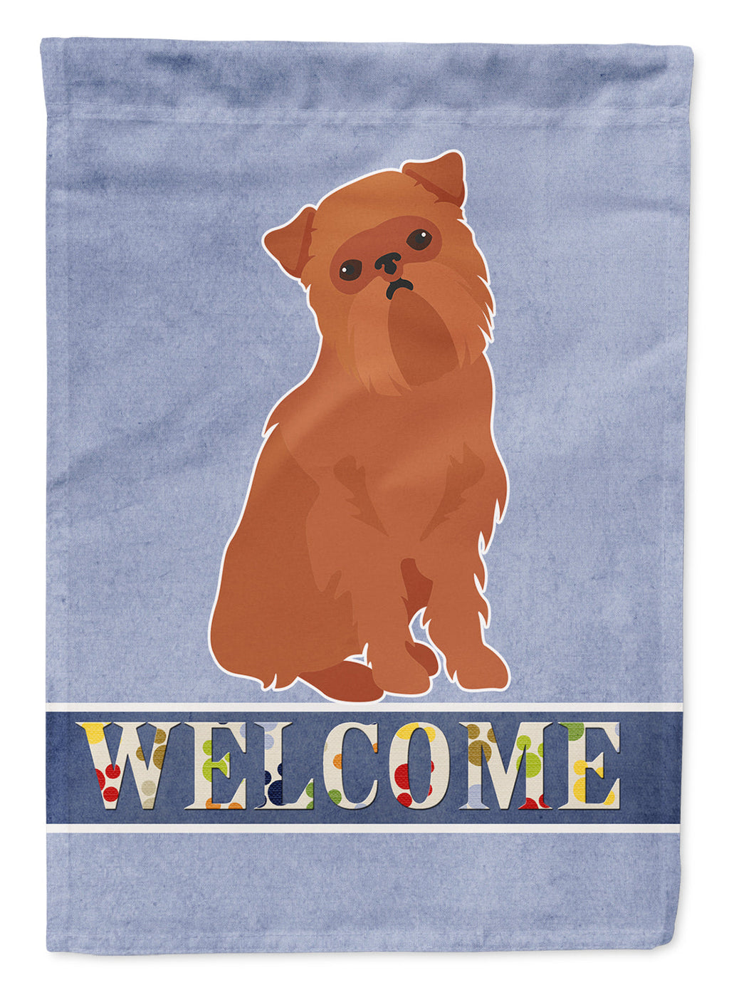 Brussels Griffon Welcome House Flag 28x40 Porch Sleeve Pole Decorative Outside Yard Banner Artwork Wall Hanging, Polyester
