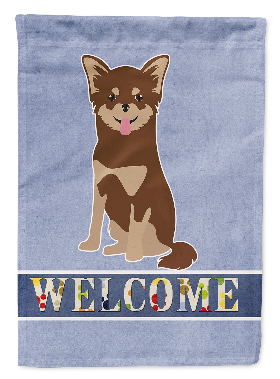 Chihuahua Welcome House Flag 28x40 Porch Sleeve Pole Decorative Outside Yard Banner Artwork Wall Hanging, Polyester