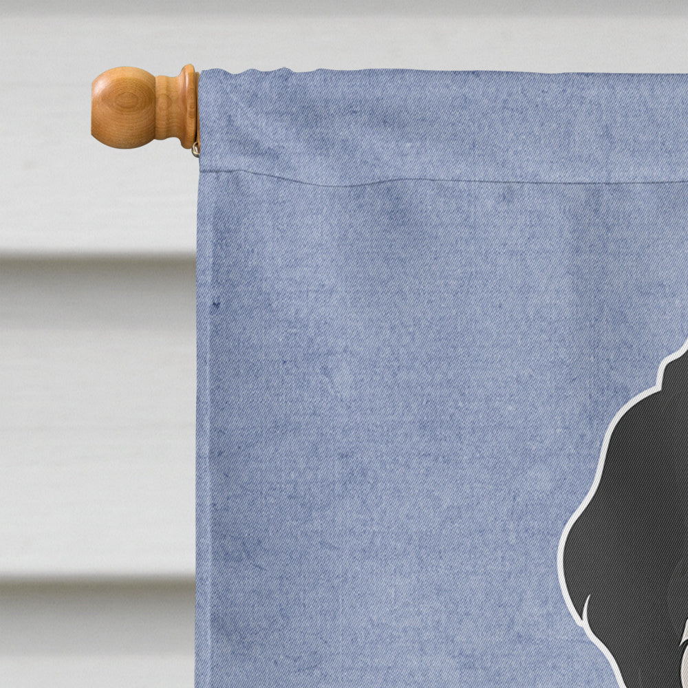 Black and White Cyprus Poodle Welcome House Flag 28x40 Porch Sleeve Pole Decorative Outside Yard Banner Artwork Wall Hanging, Polyester