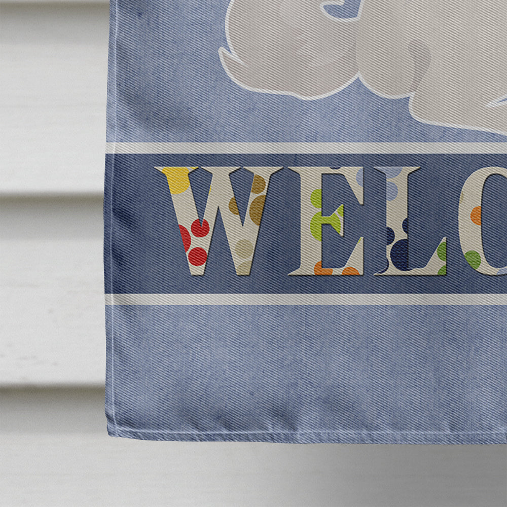 Danish Spitz Welcome House Flag 28x40 Porch Sleeve Pole Decorative Outside Yard Banner Artwork Wall Hanging, Polyester
