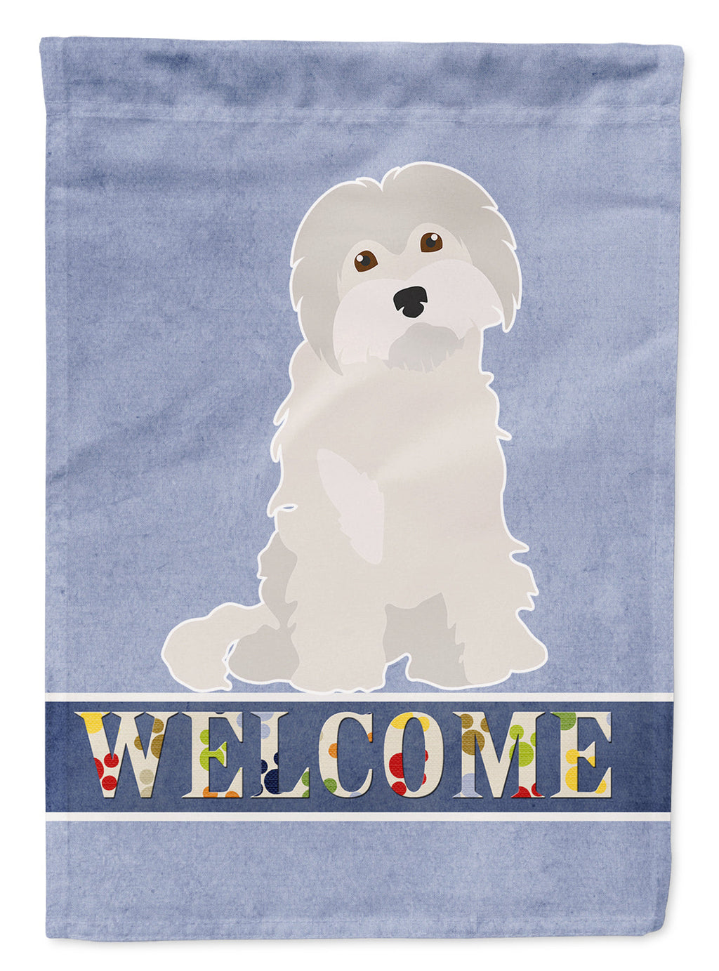 Maltese #2 Welcome House Flag 28x40 Porch Sleeve Pole Decorative Outside Yard Banner Artwork Wall Hanging, Polyester